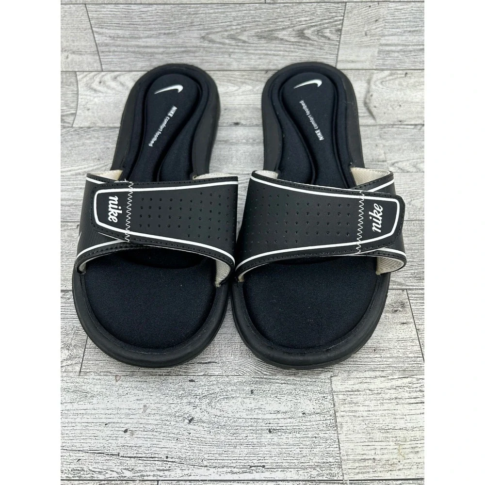 Nike Ultra Comfort 3 Women‎ Slide Sandals Black White AR4343-011 Size 8